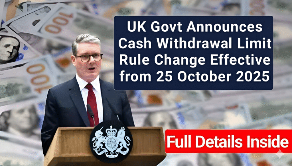 UK Cash Withdrawal Limit Rule 2025